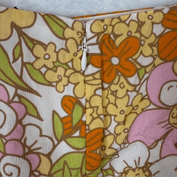 NEW! RAHI Floral Dixie Skirt Orange Sally Retro Floral Boho Size Small - Picture 4 of 11